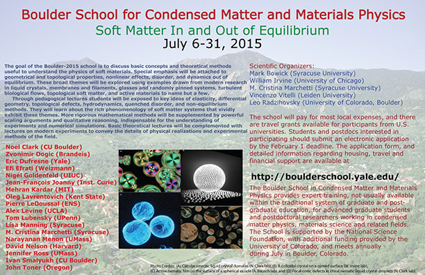 Boulder School for Condensed Matter and Materials Physics - 2015